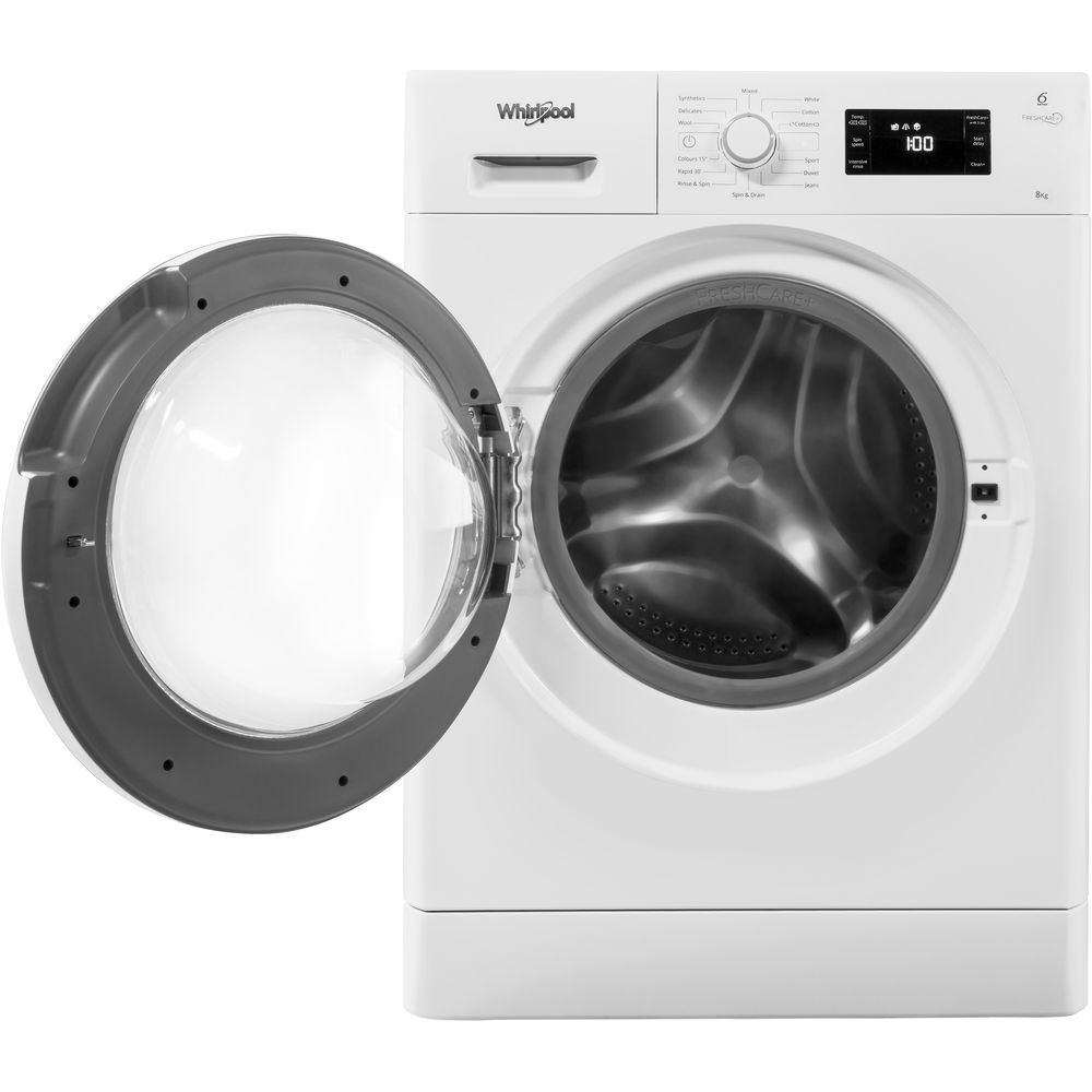 A Whirlpool FreshCare FWG81496W Washing Machine. Photo via Whirlpool