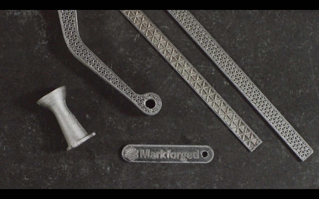 Markforged Metal X 3D printed metal components. Screenshot via: MARKFORGED on YouTube